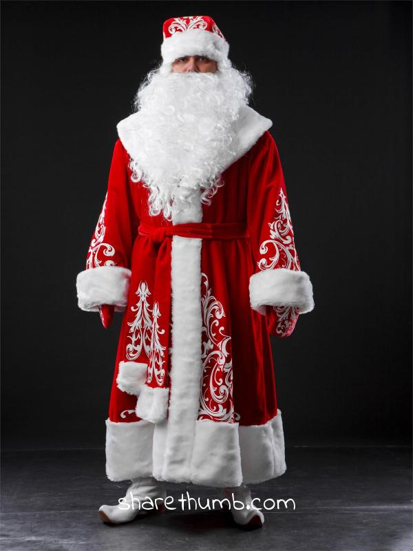 Long white beared in the santa dressup